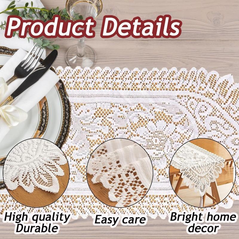 1 шт. Хлопковый Крючком Кружевной Прямоугольный Скатерть-Дорожка Шарф-Скатерть для Комода Салфетки Белый Стиль, 33 X 114 см, 33 X 137 см