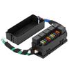 Car Modified Relay Fuse Box with Pre-Wires High Temperature Resistant 11-way Fuse Box with 6 Relays and 11 Fuses