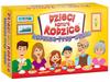 Children vs. Parents. Family at the table. Board game. Kangaroo