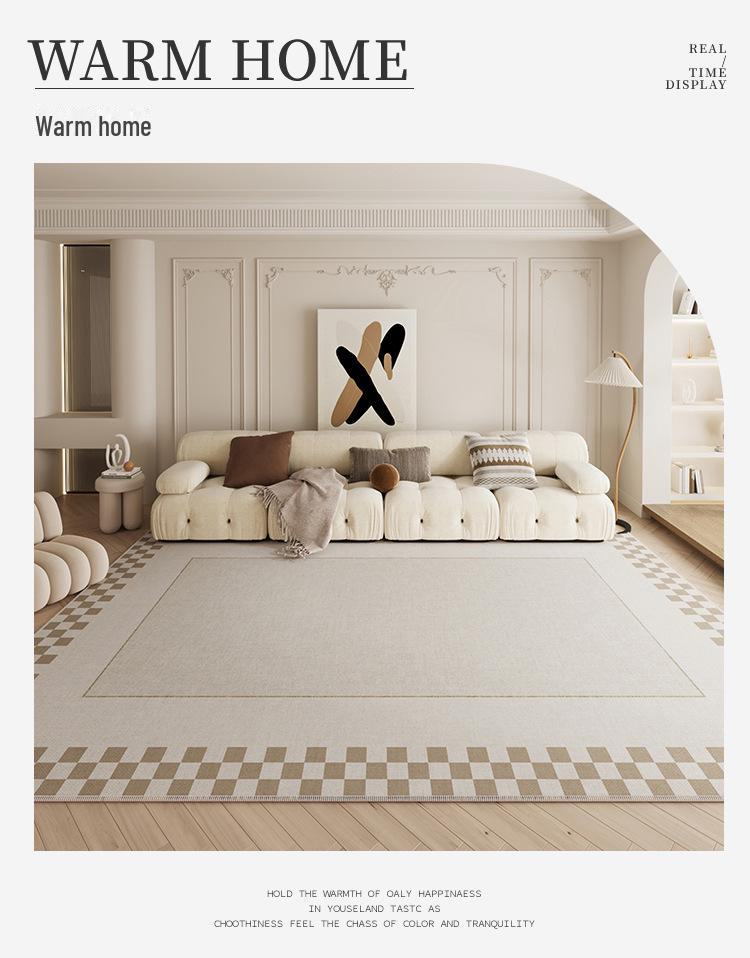 Роскошный кремовый ковер во французском стиле: Высококачественное, стильное и легко моющееся средство для гостиной или спальни