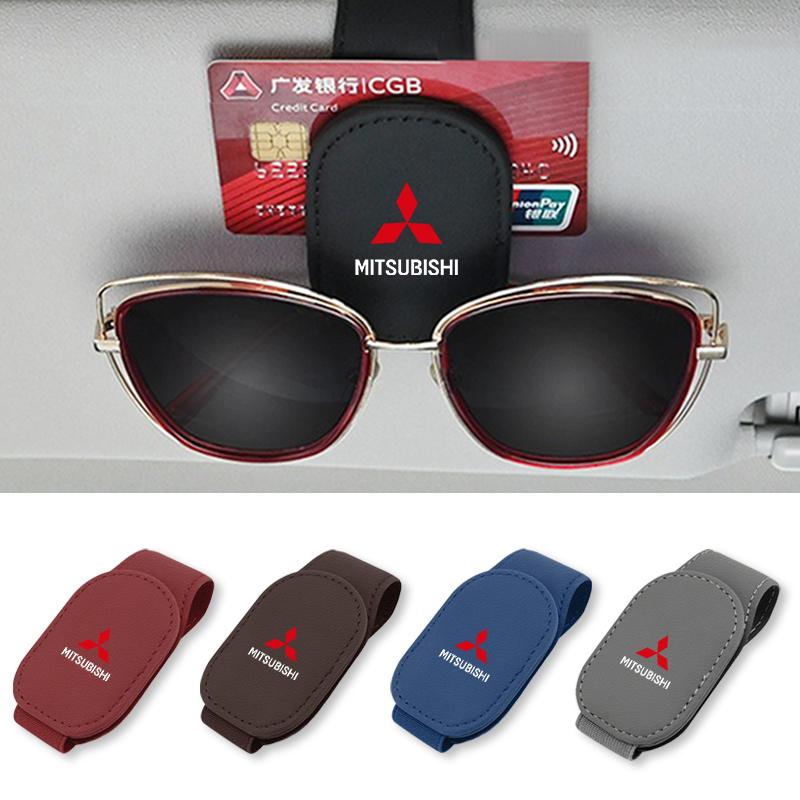 Car Sunglasses Clip Card Ticket Holder Stand Eyeglasses Car Accessories For Mitsubishi ASX Chaveiro Lancer Outlander Pajero EX