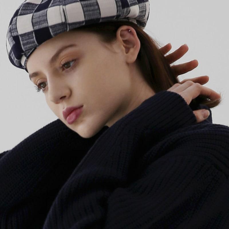 UNDERCONTROL Studio BREAD BERET / SHADE CHECK / MILK NAVY