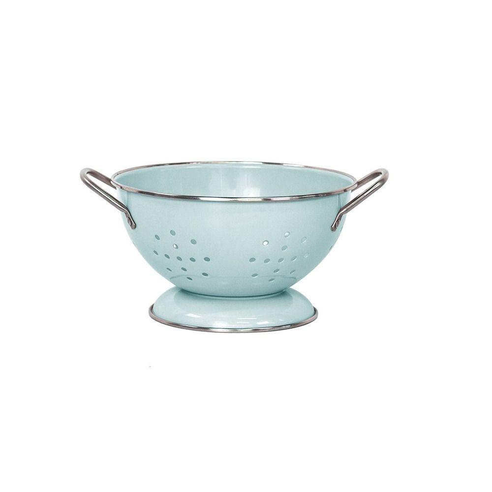 Carbon Steel Enamel Coated Fruit Basket Self Draining Drop-proof Fruit Drain Basket Rust-proof Vegetable Strainer Parlor