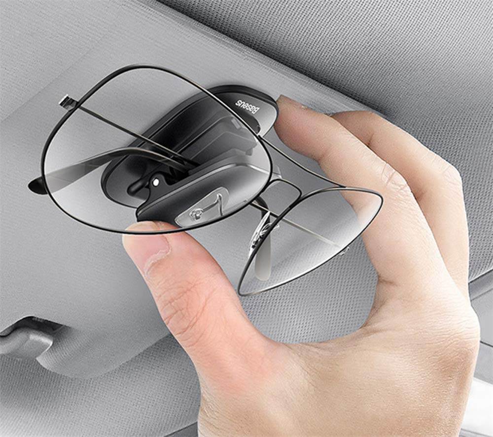 Zukida Car Glasses Clip Sunglasses Storage Glasses Box Car Glasses Case Card Glasses Accessories Storage Easy to Install Sun Visor (Black)