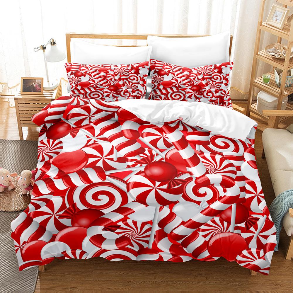 3D Рождественский комплект постельного белья для женщин, простые праздничные пододеяльники, наволочки 2/3 шт., подарки для подростков и взрослых, роскошный чехол