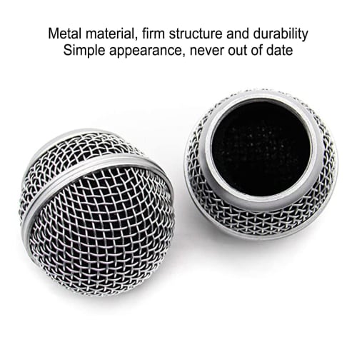 Replacement Microphone Grille for SM58, Microphone Ball Head Mesh Grille with Built-in Anti-Blowout Cotton, Replacement Microphone Grille