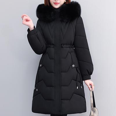 Теплые длинные парки для женщин 2023, плотная зимняя одежда, женское пальто с хлопковой подкладкой и воротником из искусственного меха, зимние куртки в корейском стиле