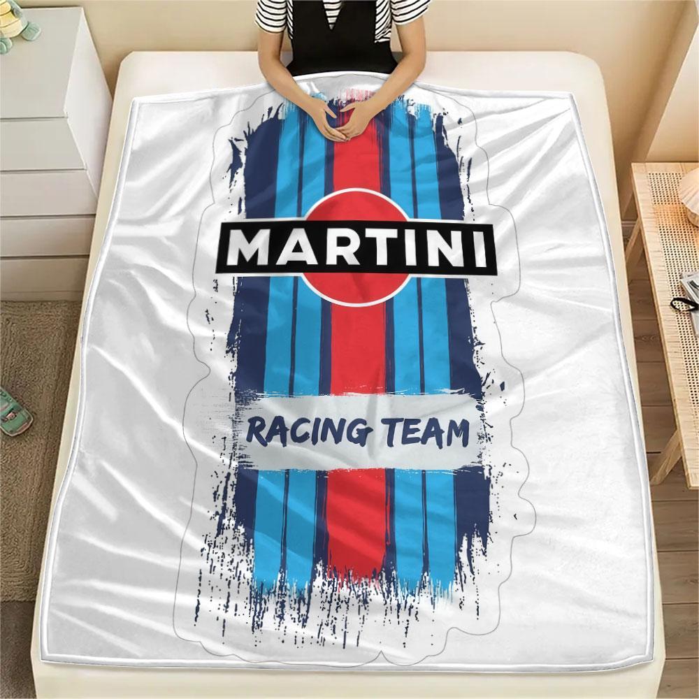 1 шт. Фланелевое одеяло с узором Martini Racing, подходит для всех сезонов, для домашнего декора, тепло и уют, подарки, праздничный подарок