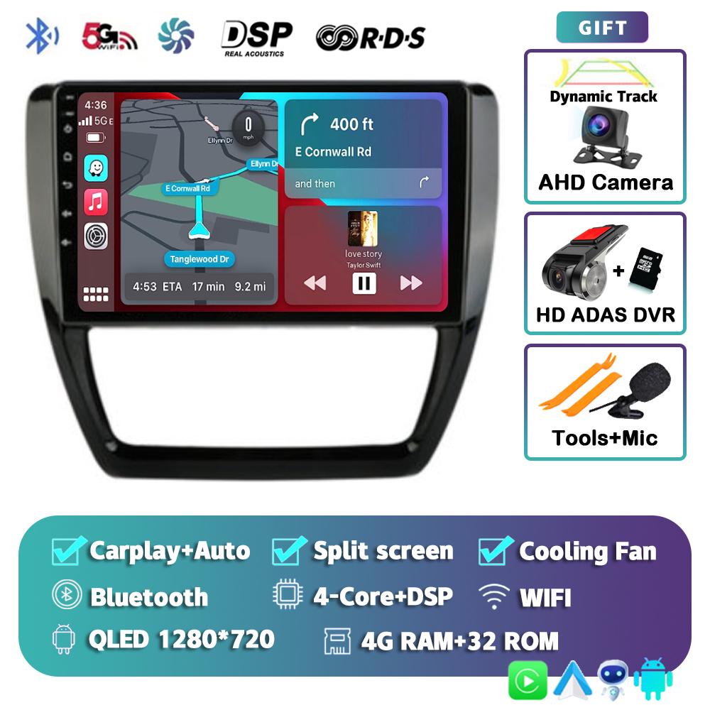 Android 14 Carplay Автомагнитола для Volkswagen VW Sagitar Jetta 6 Bora 2011-2018 2Din Мультимедийный Плеер Стерео DVD Головное Устройство