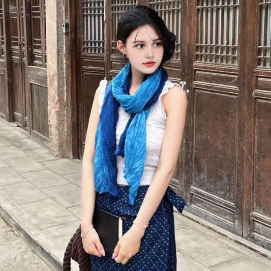 Women Scarf Autumn Winter Tie-Dye Scarf Soft Smooth Texture All-Weather Shawl Versatile Outdoor Accessory