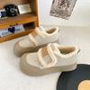 BE-6801 Cotton Shoes Women's Shoes Winter Velvet Velcro Boken Shoes 2024 New Thermal Board Shoes Retro Niche