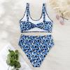 Новый купальник бикини с высокой талией, сексуальный, из двух частей, с леопардовым принтом