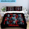 3PCS Skull Rock musi 3pcs Bedding,Including 3PCS Duvet Cover And 2pcs Pillowcases Perfect for Christmas,Ideal for Bedroom, Dormitory