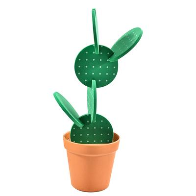 Подставка под кактус с держателем для цветочного горшка, теплоизоляционные подставки, креативная подставка для домашнего офиса, бара, декор