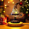 Halloween Wizard Hat USB Powered Nightlight Handcrafted LED Resins Colorful Witch Hat Table Lamp For Desktop Display