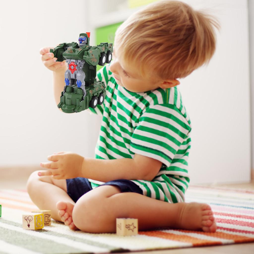 Трансформирующийся танк-игрушка со светом и звуком, вращающийся одной кнопкой, деформирующийся камуфляж, игрушка-цистерна