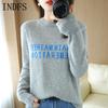 INDFS Women's Fashion Casual Fall Winter Long Sleeve O-Neck Sweaters