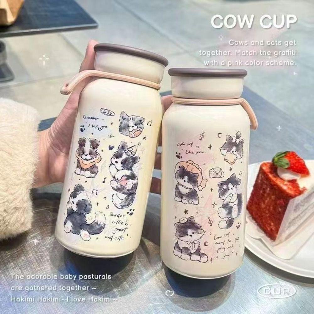 Large Capacity Cute Cat Thermos Cup Stainless Steel Cute Cat Thermos Bottle Children