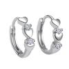 Korean Version Of Temperament Personal Heart -Shaped Ear Buckle Inlaid Elberry Earrings Ear Ring Early Love Ear Buckle Jewelry