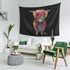 Scottish Hairy Highland Cow Tapestry Art Aesthetic Tapestries for Living Room Bedroom Decor Home Hippie Wall Cloth Wall Hanging