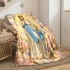 Heavenly Angelic Figure with CrownFlannel blanket for bedroom, living room, sofa, and nap