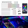 22 в 1/18 в 1/10 RGB Комплект подсветки салона автомобиля Быстрая доставка Симфоническая светодиодная лампа для автомобиля с оптической акриловой полосой для интерьера автомобиля