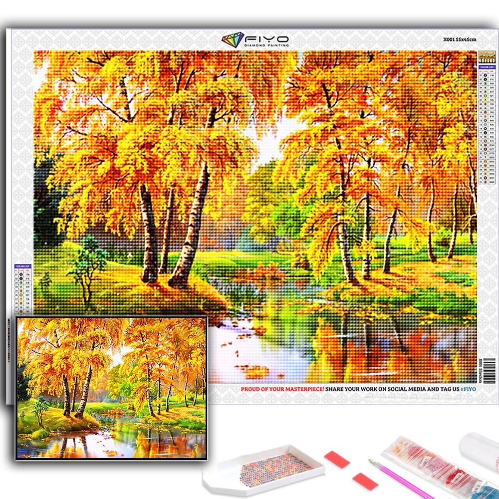 Популярная 5D Diy вышивка крестиком горная хижина четыре сезона пейзажная живопись полная дрель набор для вышивки крестом Наклейка на стену домашний декор