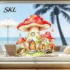 Decorative PVC Window Clings for Home Watercolor Forest Fairy Static Cling, Mushroom Elf Cottage Glass Decal Versatile Party Decoration Decals