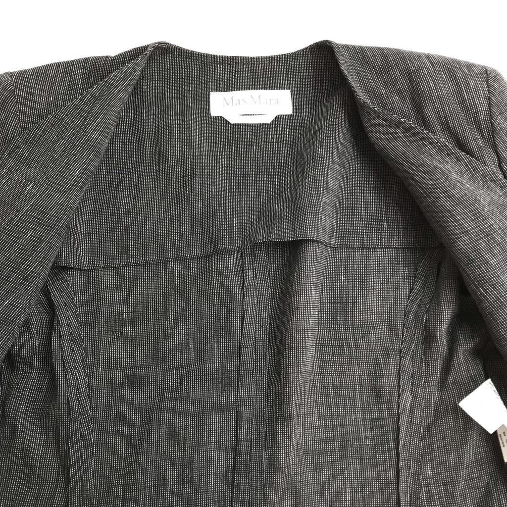 Max Mara Льняной комплект юбки с разрезом [Италия/Женский L-XL/Серый] Жакет Юбка(ИСПОЛЬЗОВАЛ)