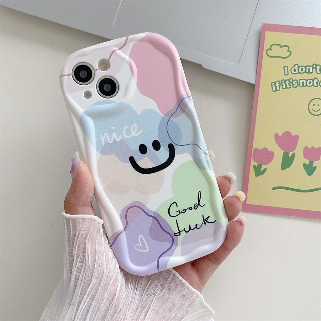 Nice Pattern Smiling Face Pattern Good Luck Series Soft TPU Shell Fashion Phone Case for IPhone Samsung Vivo Xiaomi Oppo