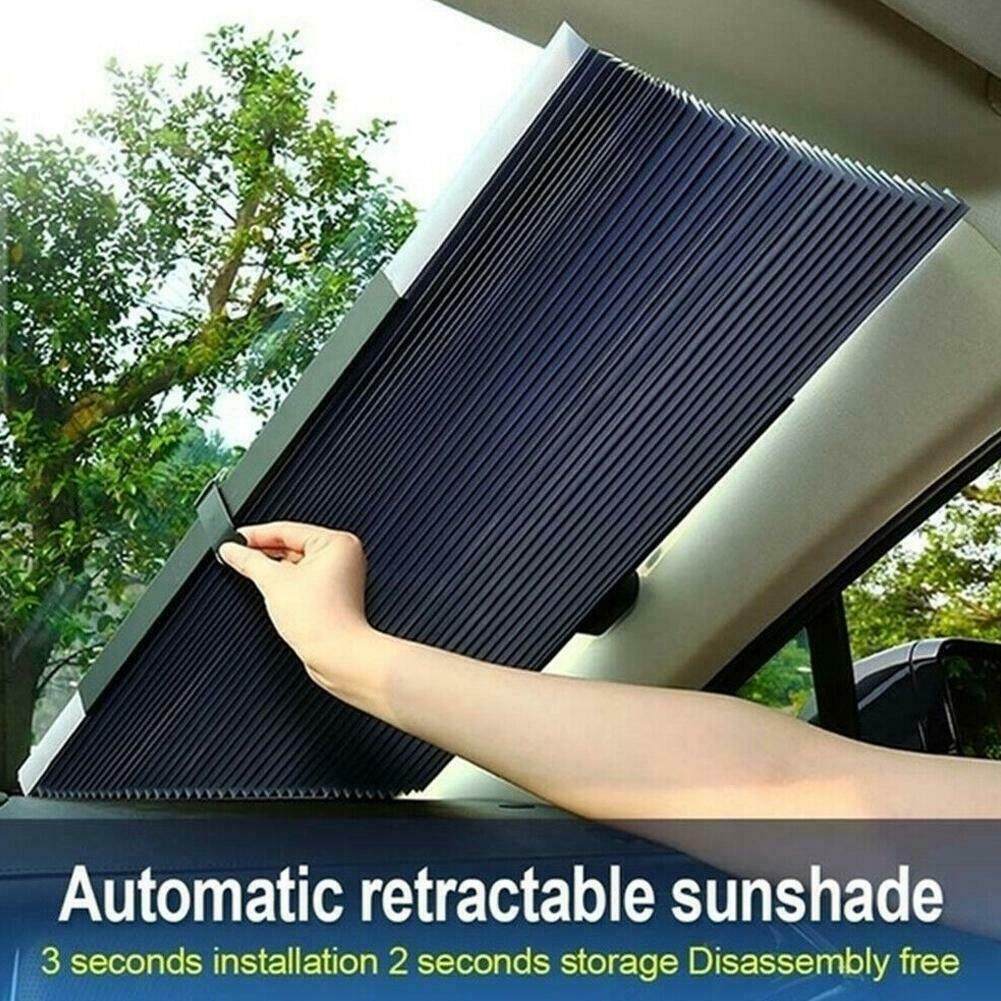 Auto Retractable Car Windshield Sun Shade Curtain UV Protection Sun Visor Cover
