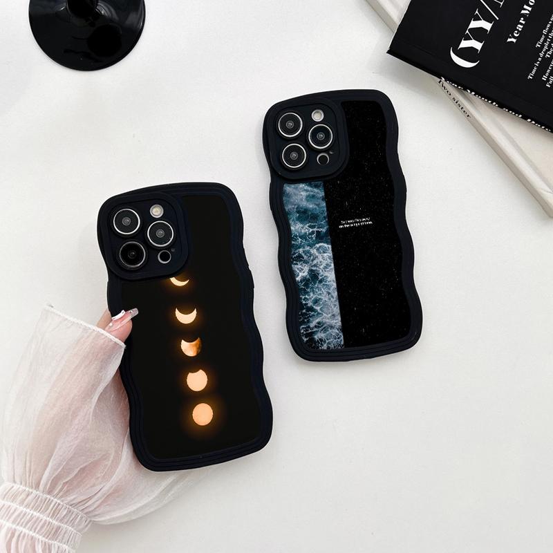 Wave Shape Phone Case For Realme C53 C55 Redmi Note 12 Note 11 Pro Vivo V23e Y35 Y02 Samsung S23 Ultra A53 A52 IPhone Tecno Spark Soft Silicone Cover