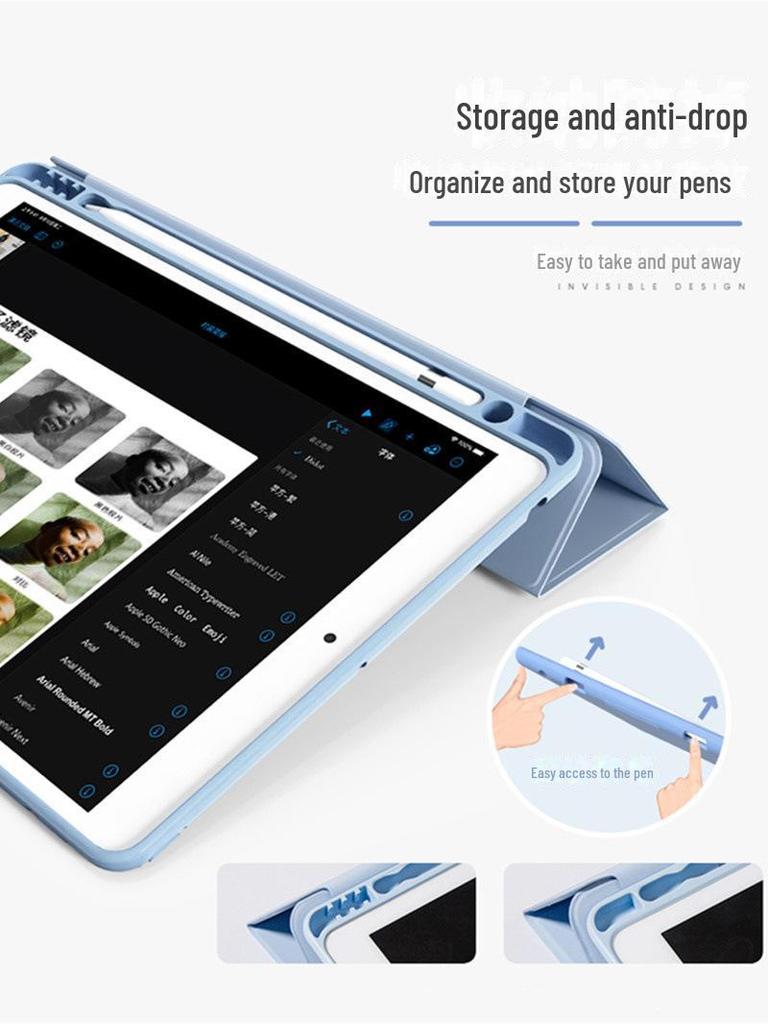 Защитный чехол для iPad 10,9" с гнездом для стилуса: Совместимо с Air 11, Pro 13, Soft Shell для iPad 10.2, соответствует цвету