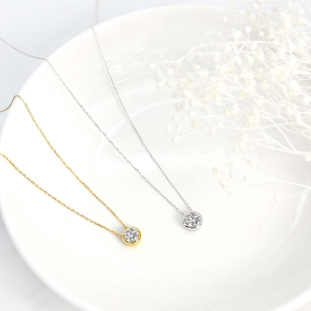 Necklace Diamond Yellow Gold K18YG PLATINUM Platinum Collection [Lara Christie] 0.3ct Lp51-0010-yg