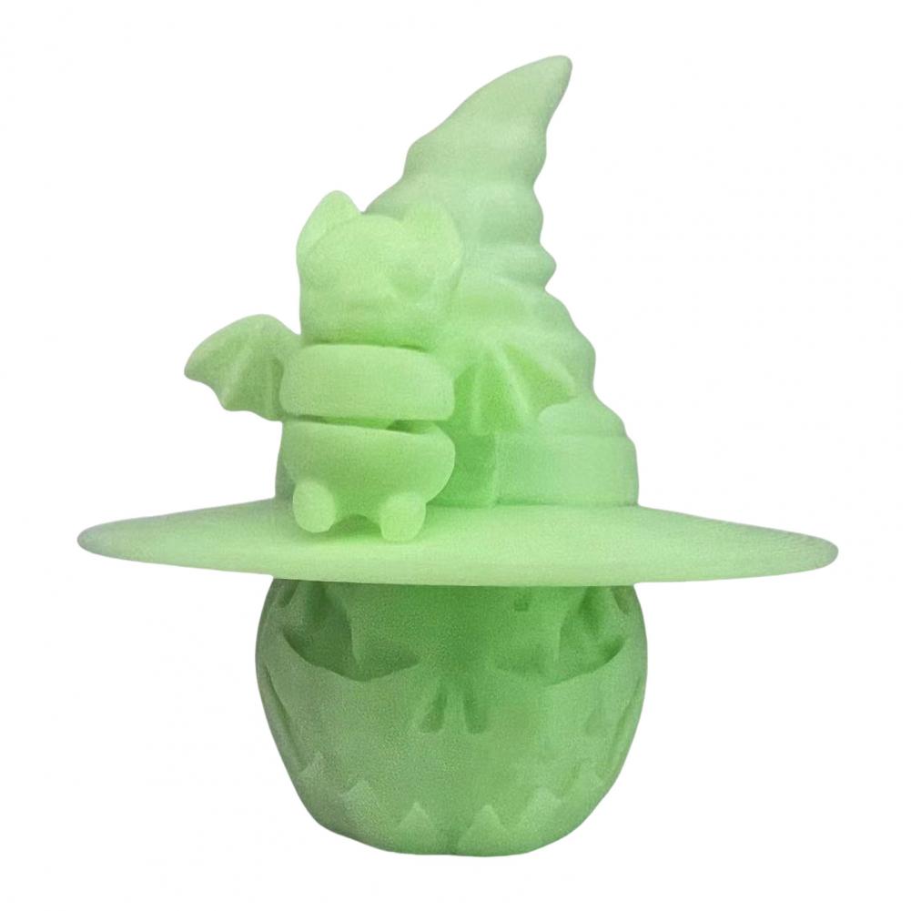 Holiday Pumpkin Decoration Colorful Halloween Pumpkin Figurine with Bat Witch Hat 3d Printed Fidget Toy for Home Office Decor