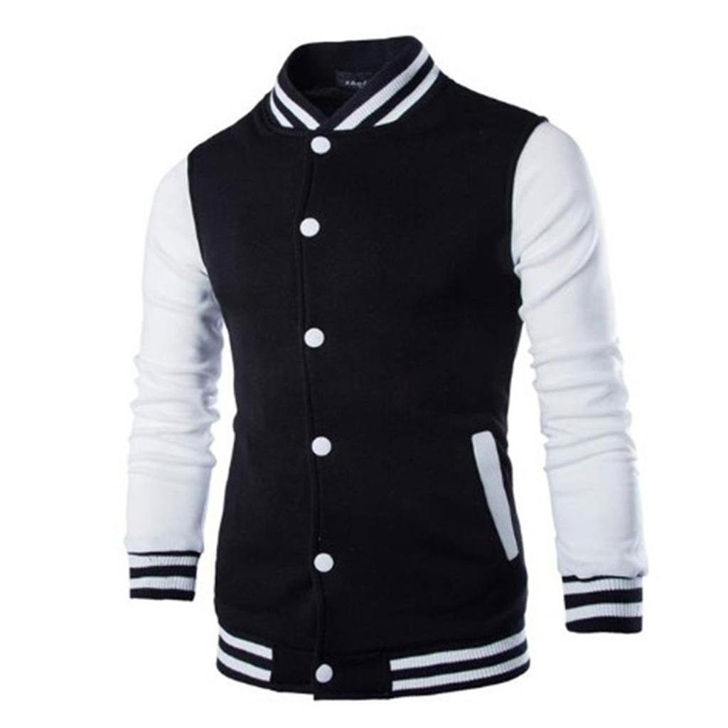Jacket European Men's Casual Men's Stand Collar Baseball Jacket
