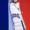 Fila Sports Warm Printed Logo Mid-Length Hooded Down Jacket Women Outerwear White F51W048940FWT