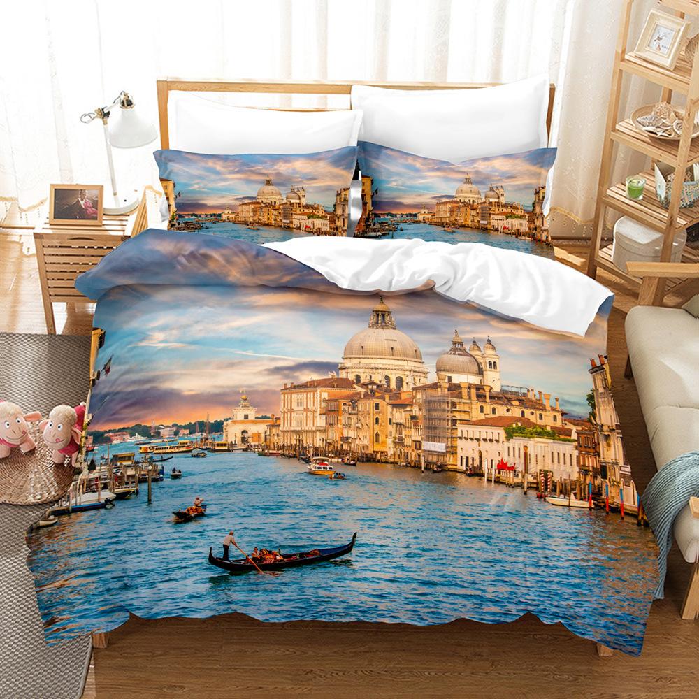 3D морской пейзаж тема домашнее постельное белье пододеяльник набор наволочек для односпальной/двуспальной кровати AU King кровать полноразмерное украшение для дома пододеяльник