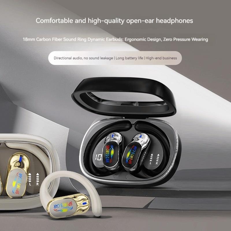 Наушники-клипсы с открытым ухом, светодиодные Bluetooth-наушники, наушники со звуком Hi-Fi, сенсорное управление, беспроводные гарнитуры с шумоподавлением и HD-звонком
