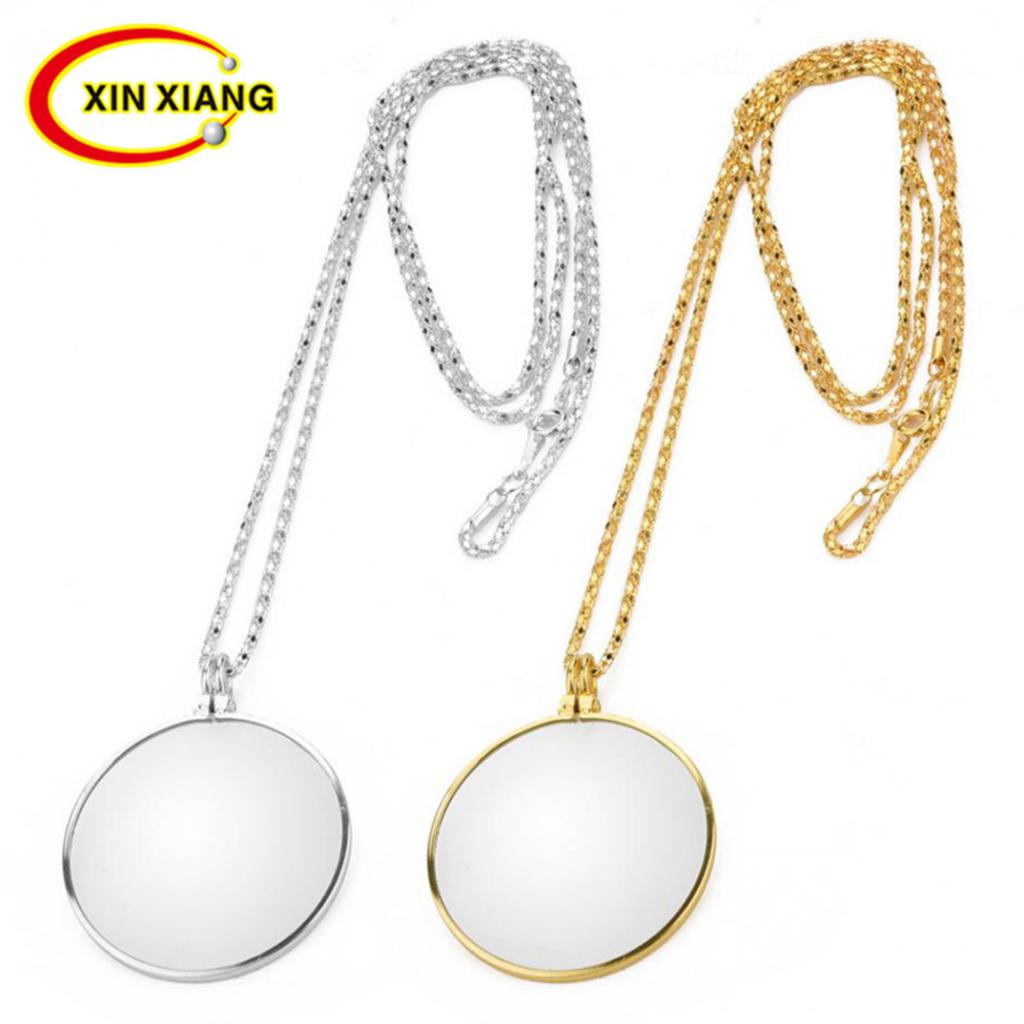 Винтажная подвеска-лупа с вырезами, ожерелье-цепочка для свитера