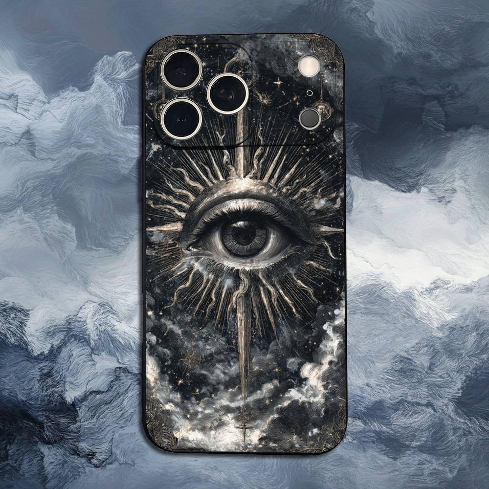Illuminati Art Eye Occult Case For iPhone 15,17,16,12,14,13,11,Plus,Pro Max,XS,X,Mini,8,7,XR,SE,Soft Silicone Black