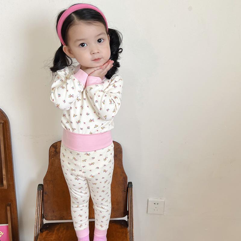 25 Стилей Детский Хлопковый Комплект Нижнего Белья с Завышенной Талией для Мальчиков и Девочек - Защита Животика, Бесшовный, Теплая Осенне-Зимняя Домашняя Одежда