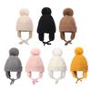 Stylish Solid Color Baby Plush Ear Hat Thick Knitted Beanie Cap Cute & Practical KidsEarflap Hat for Kids 2-8 Years Old