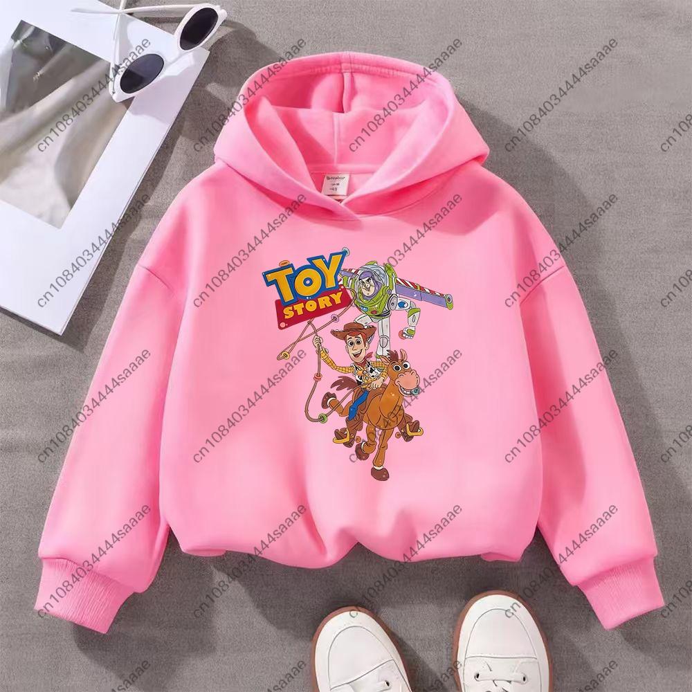 Cute Cartoon Toy Story Kids Hoodie, Boys Girls Fashion Long Sleeve Hooded Sweatshirt, Children Casual Daily Autumn Pullover Tops