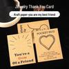 Natural Crystal Thank You Card - Pocket-Sized Inspirational Gift with Kraft Paper