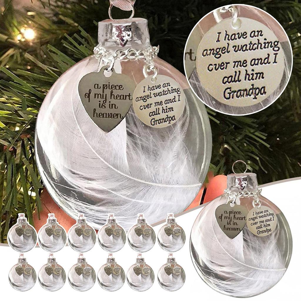 Очаровательный шар в форме сердца с перьями ангела, кулон «Часть моего сердца на небесах», памятный шар, украшение для дома, кулон