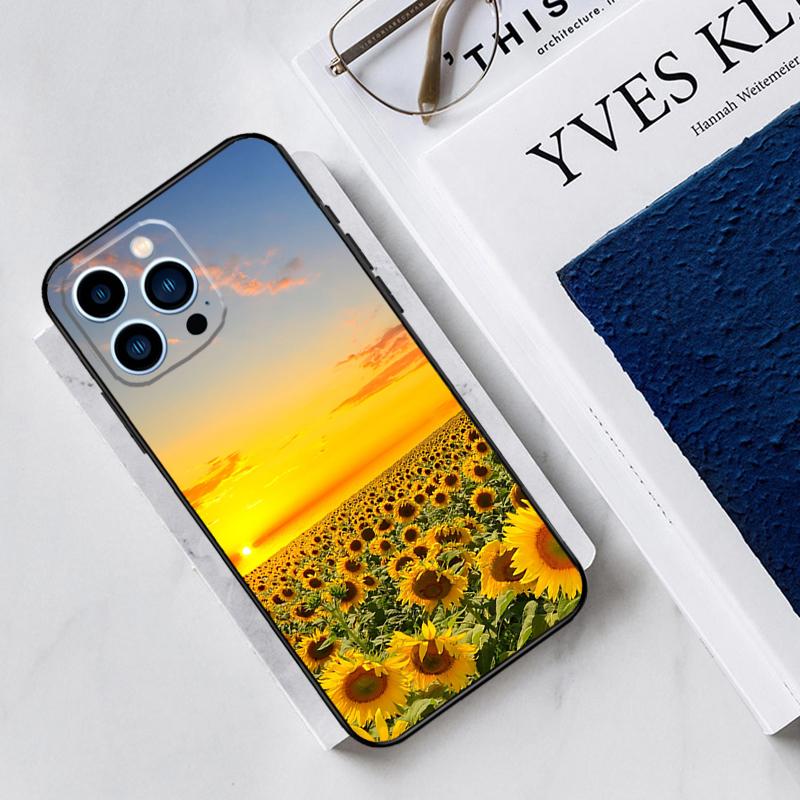 Sunflower Floral Case For iPhone 17 Air 15 14 11 16 Pro Max 13 12 Mini 15 16 Plus 16e Funda Silicone Cover