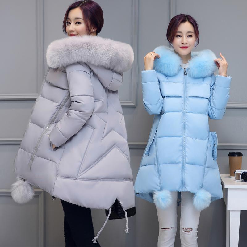 Winter Women's Fashion Thickened Mid-length Five-pointed Star Decorated Down Jacket