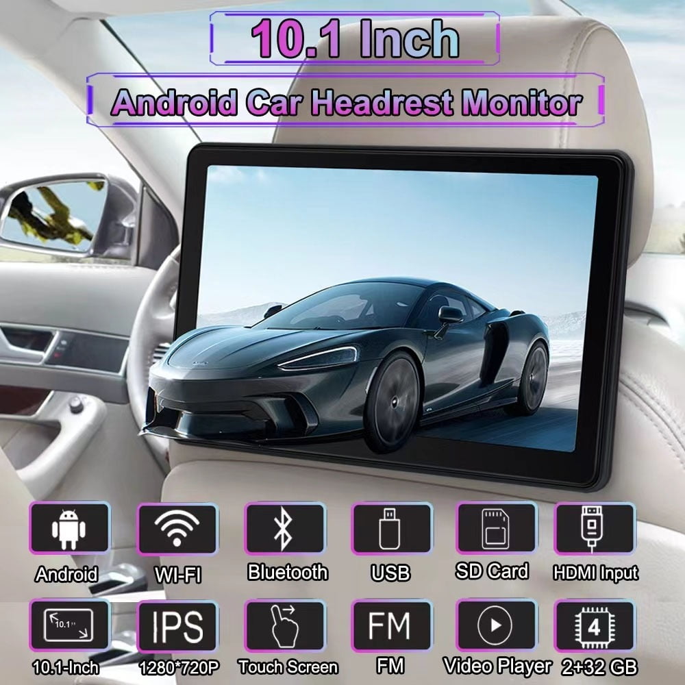 10,1-дюймовый автомобильный Android-монитор в подголовнике IPS INCELL-панель 1280X720 2+32 ГБ