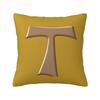 Copper Look Franciscan Tau Cross Square Pillowcase Cushion Cover Pillow Case Throw Pillow Cover for Home Sofa Living Room